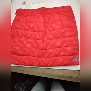 NWT Artix Girls Snow Skirt M Coral/Melon ThermaTech Insulated Water Resistant